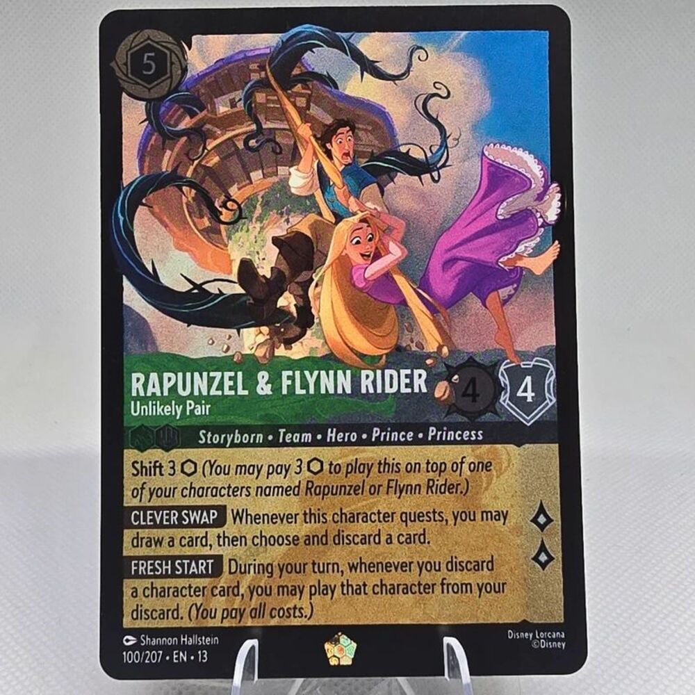 Rapunzel & Flynn Rider - Unlikely Pair 100 FOIL Lorcana Attack of the Vine